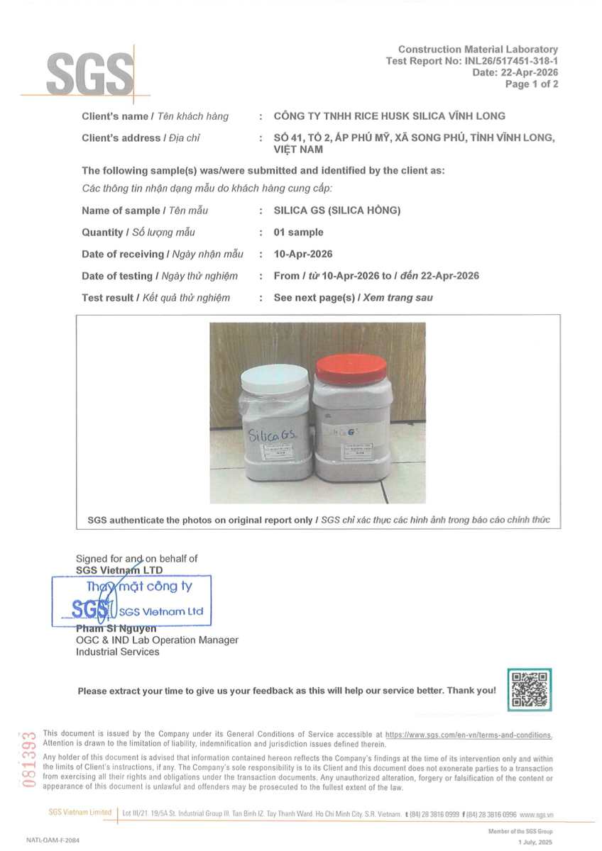 Rice Husk Silica Vietnam — High-Performance Biogenic Silica